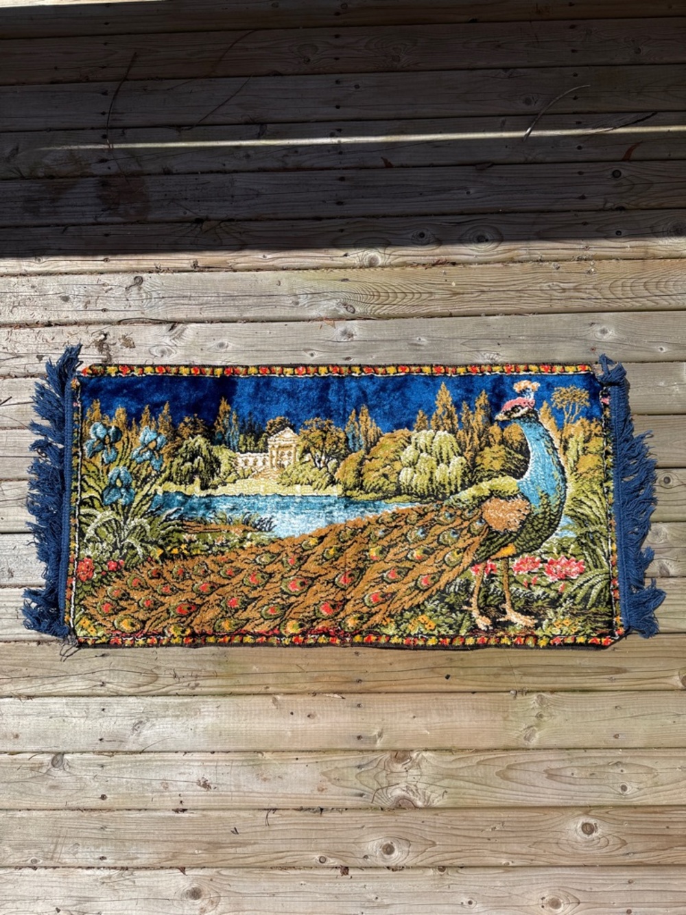 VINTAGE PEACOCK TAPESTRY